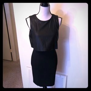 Zara mini dress with faux leather top